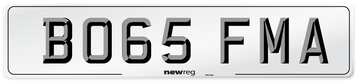 BO65 FMA Number Plate from New Reg